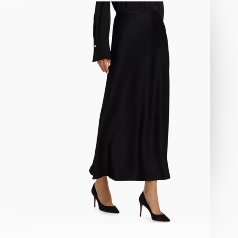 KOBI HALPERIN Size Small Sachi Black Satin Crepe Maxi Skirt MSRP $498